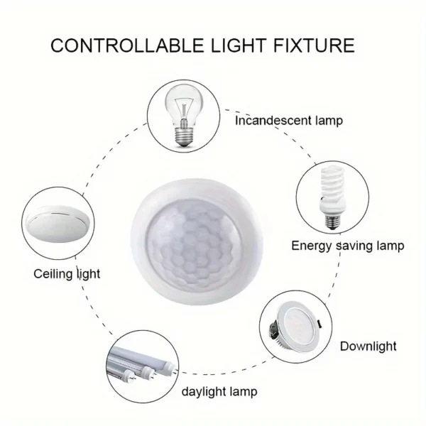 2pcs White PIR Motion Sensor Switch