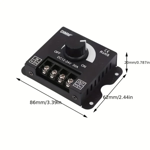 752df8c5-2e69-46ce-b514-9e611913f3ed.webp 1pc 12V to 24V 30A LED Dimmer Switch Knob with Metal Housing